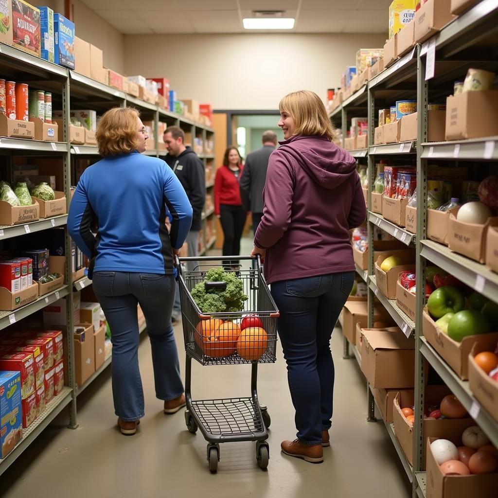 Client Choosing Groceries at the Faribault Food Shelf