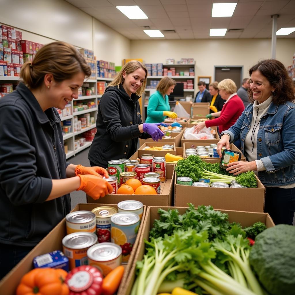 Volunteers Organizing Donations at the Faribault Food Shelf