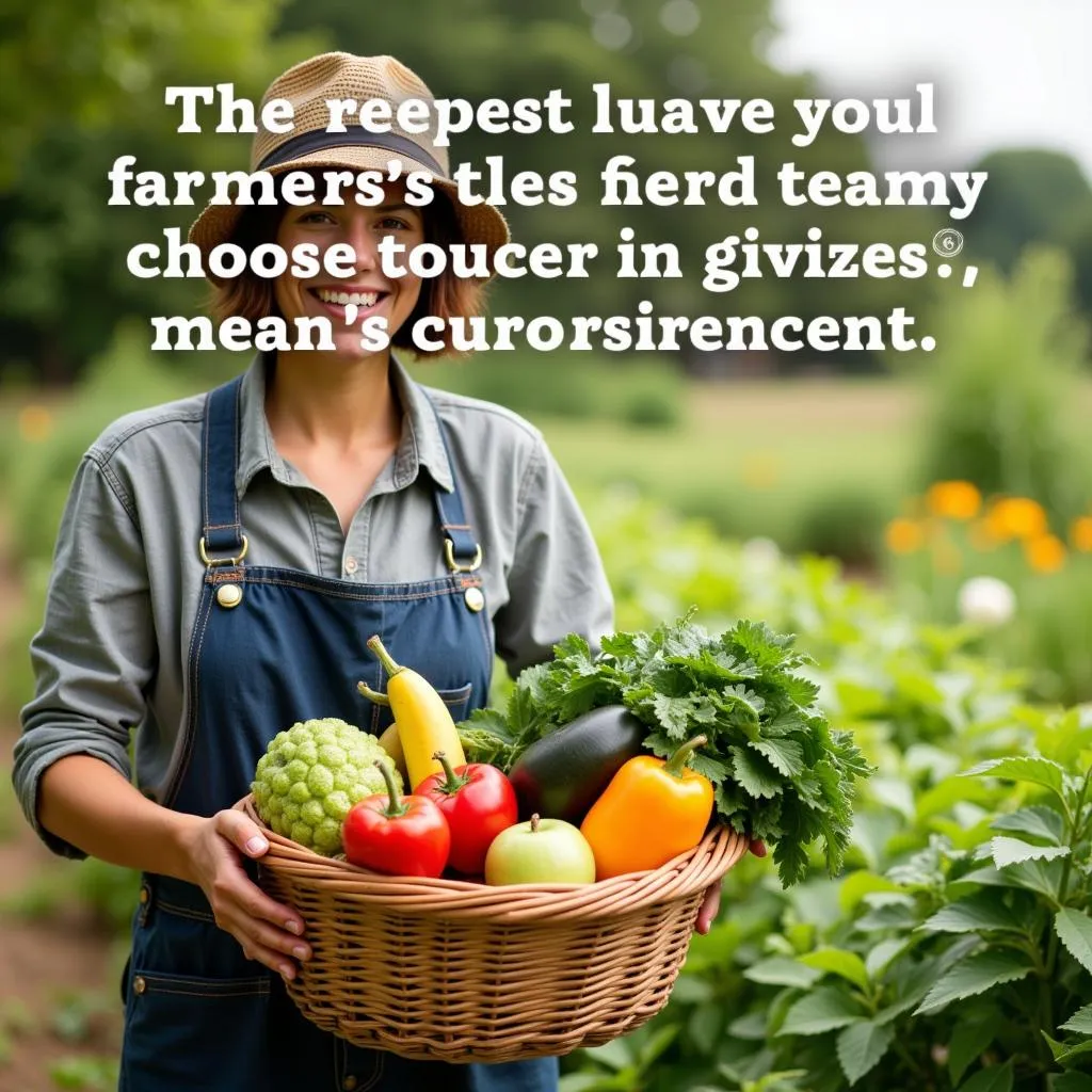 A farmer harvests fresh produce from their garden