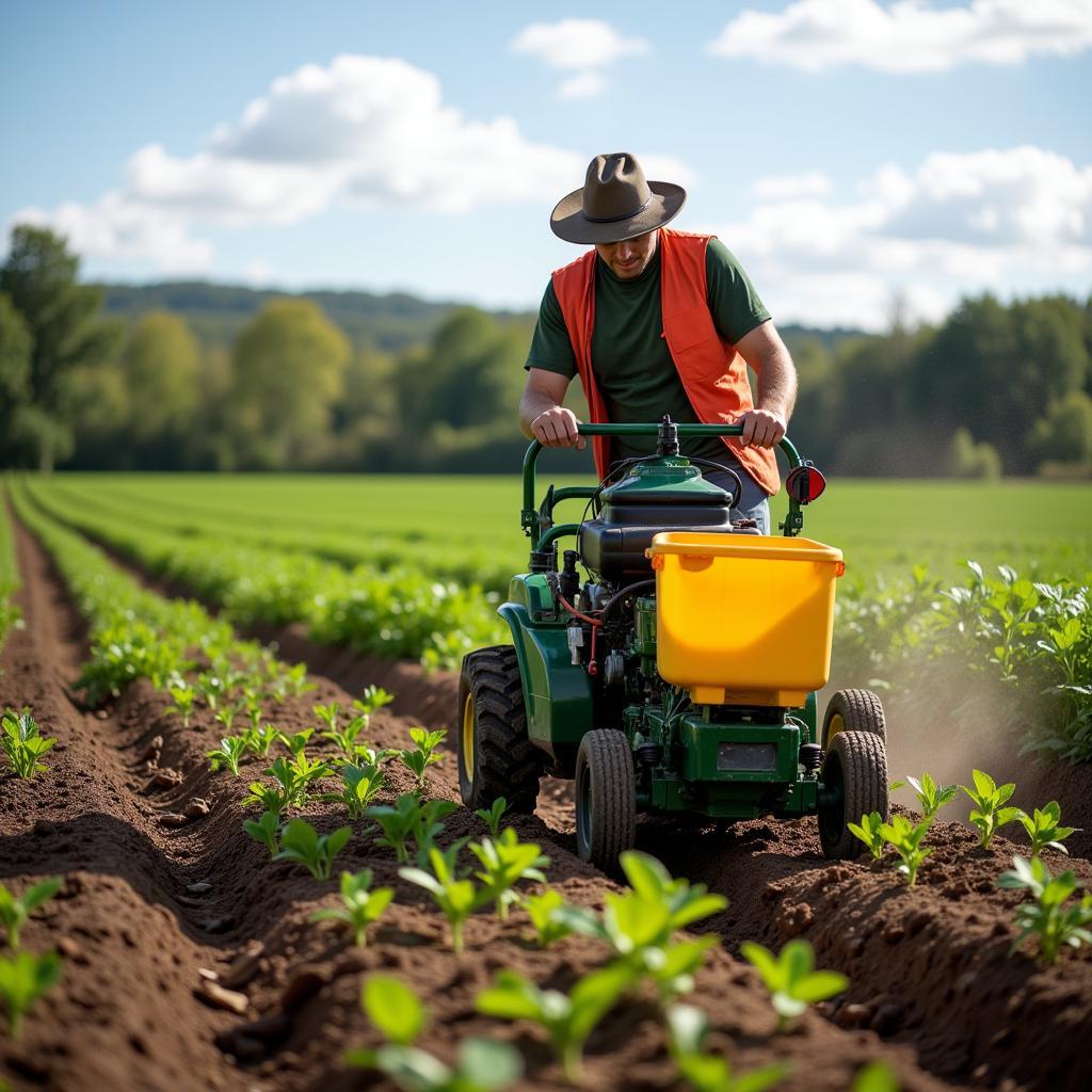 Farmer Planting Bio Logic Food Plot Seed