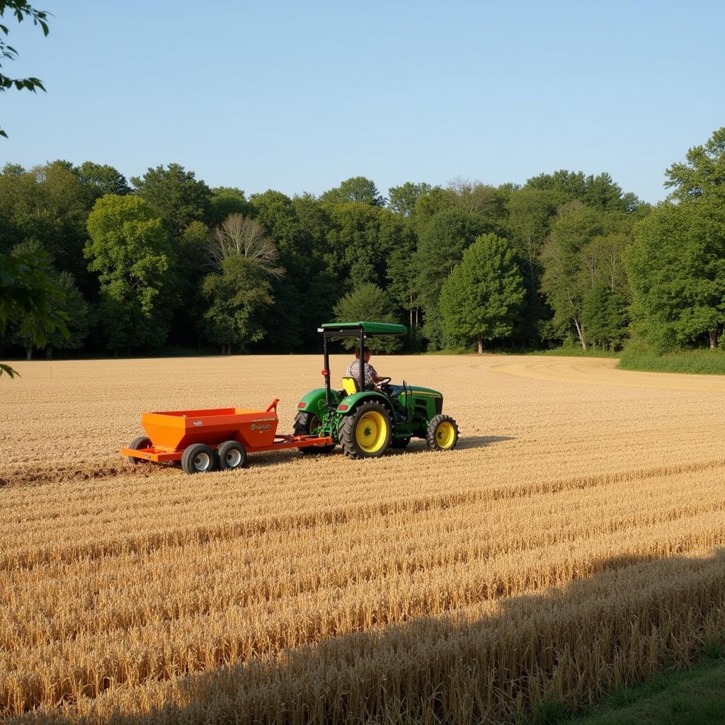 Farmer Planting Oats for a Deer Food Plot