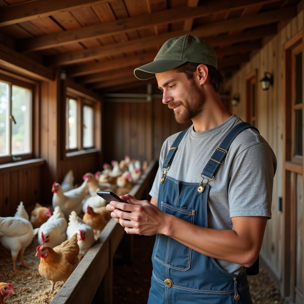 Farmer Using App for Ga Foods Tracking