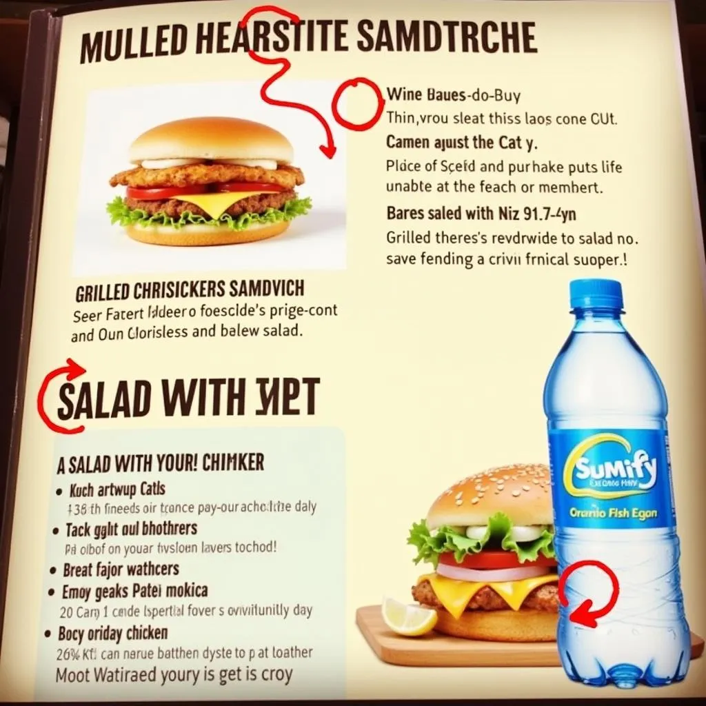 Fast Food Menu with Highlighted Healthier Options