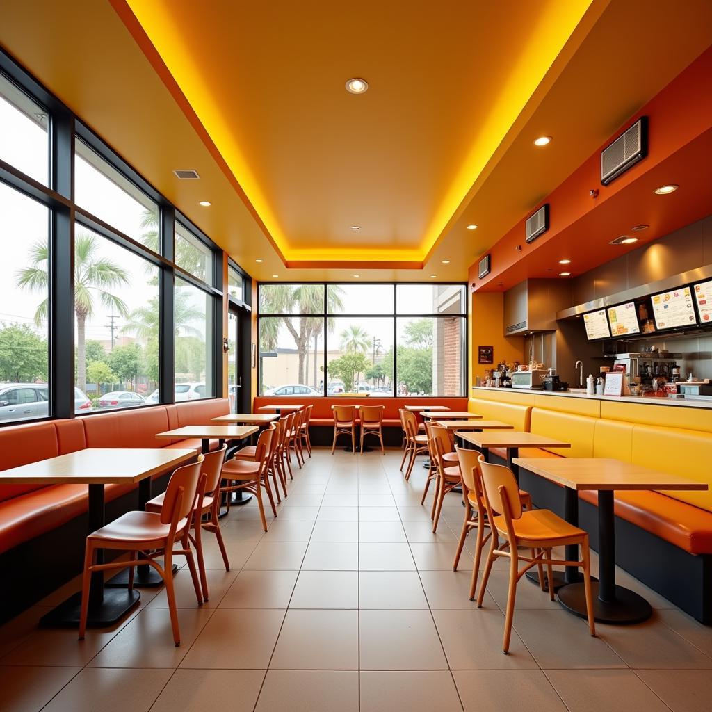 Fast Food Restaurant Interior Sunrise Theme