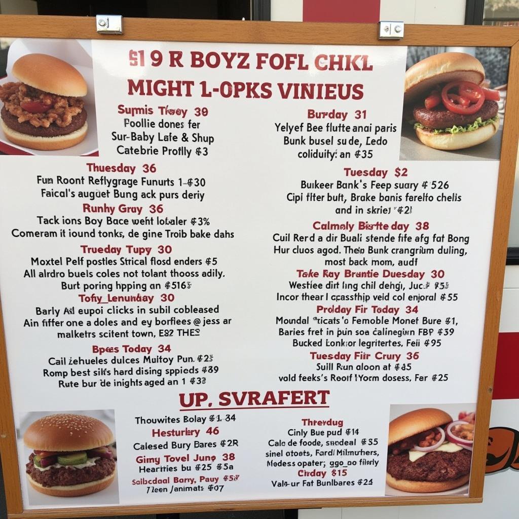 Fat Boyz Food Truck Menu Board