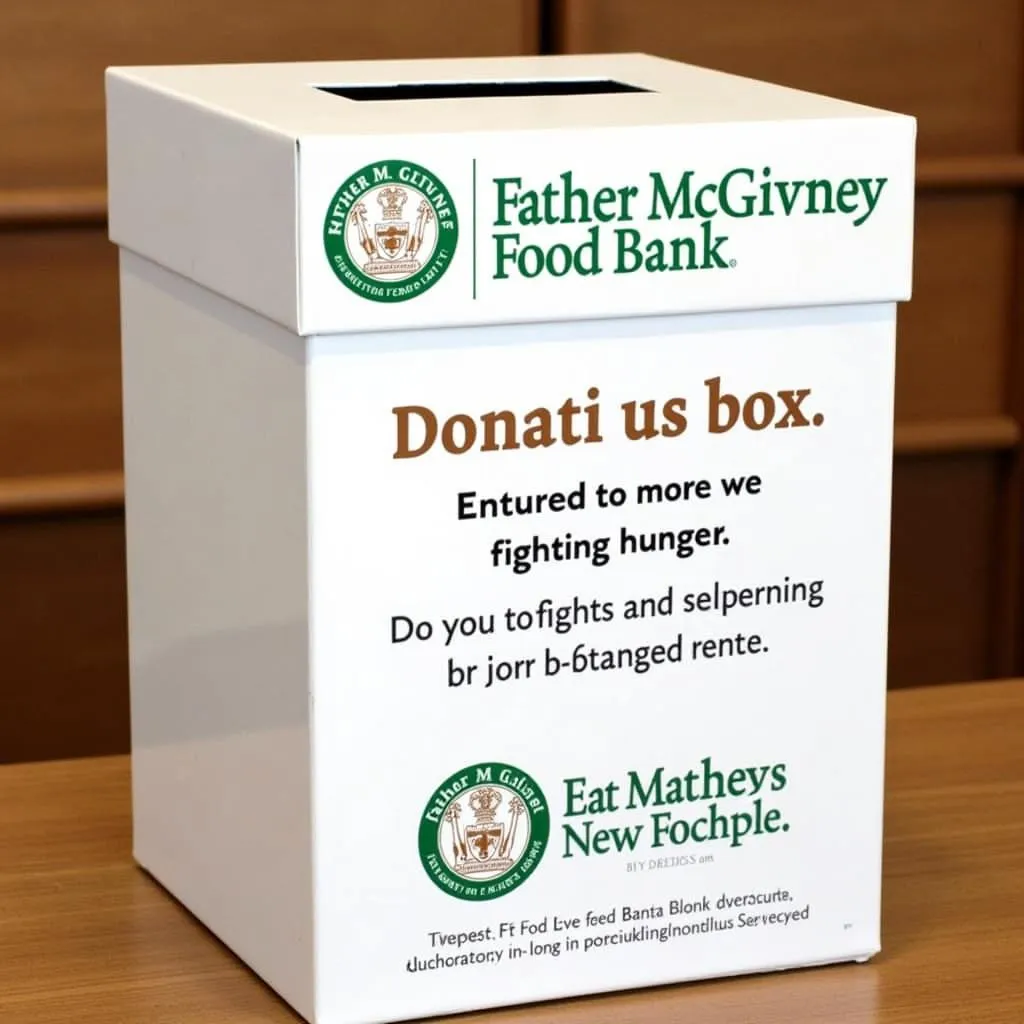 Donation box at Father McGivney Food Bank