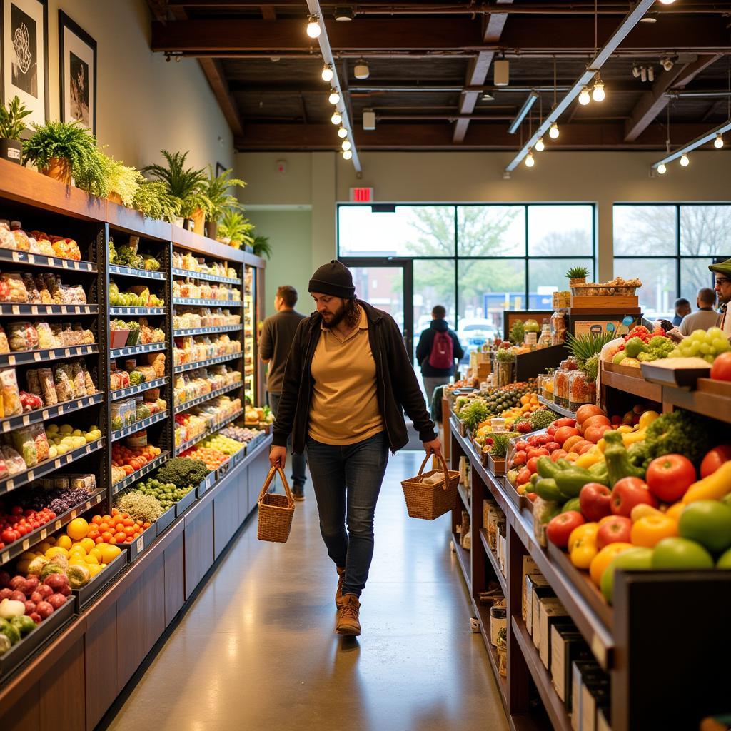 A bustling natural food store in Ferndale, Michigan