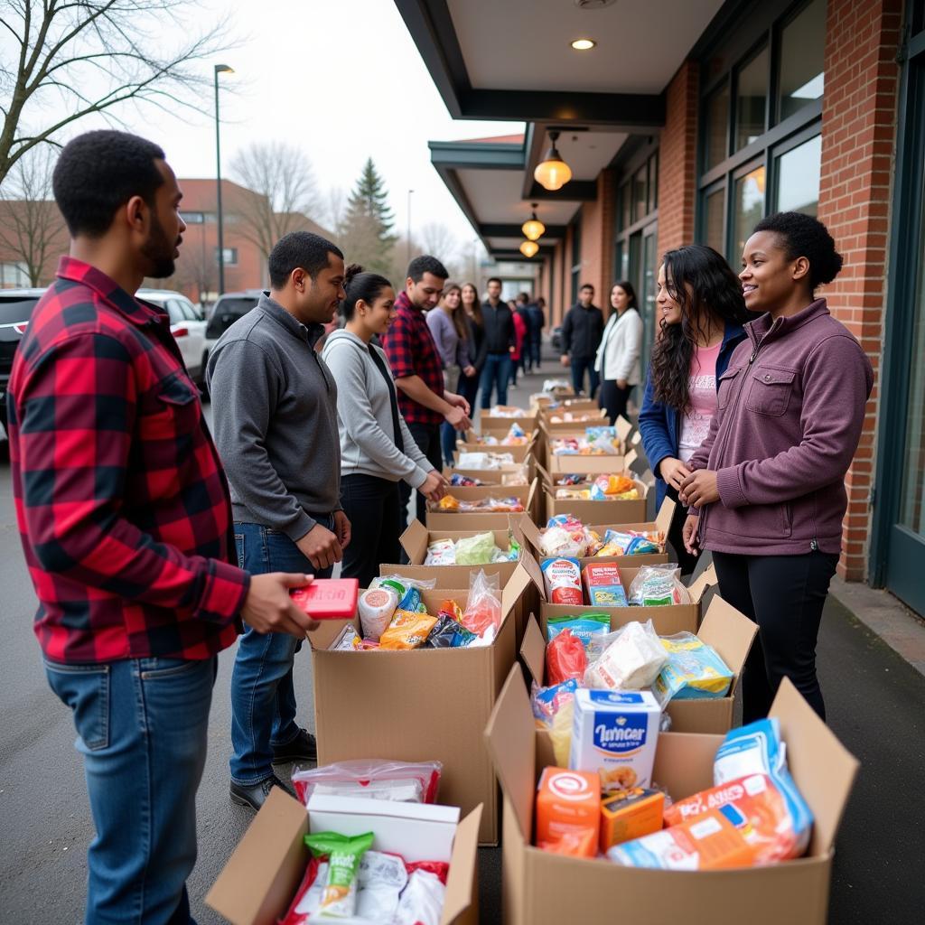 Families receiving food assistance at a Fife food bank