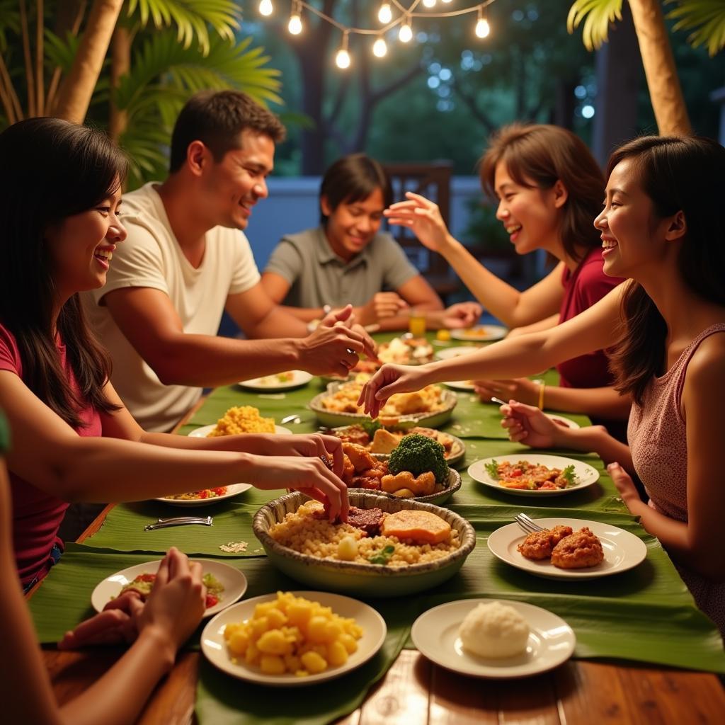 A Filipino family enjoys a traditional Kamayan feast in Pittsburgh.