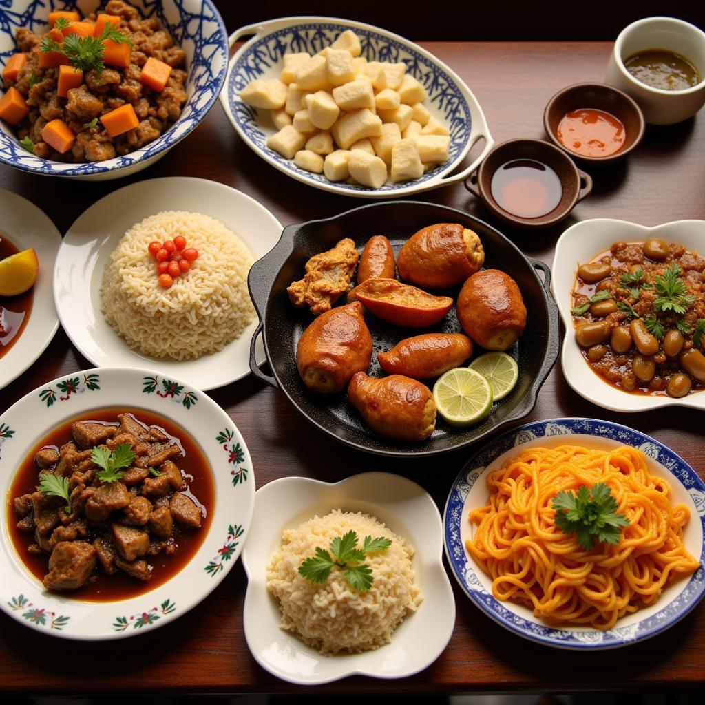 A colorful spread of Filipino dishes in Pittsburgh.