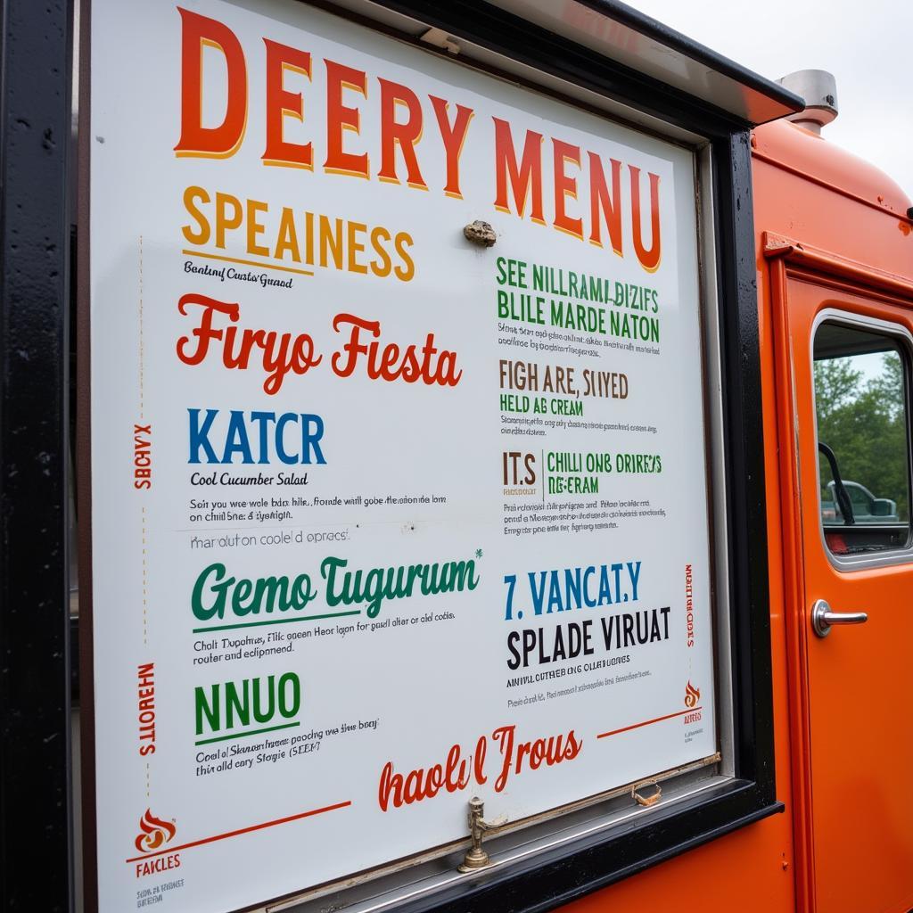 Menu board featuring a fusion of hot and cold dishes.