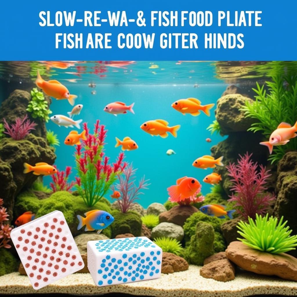 Fish Food Feeder Blocks in Aquarium