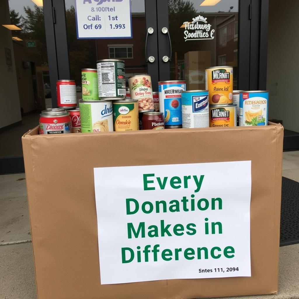 Donation box at Fitchburg food pantry