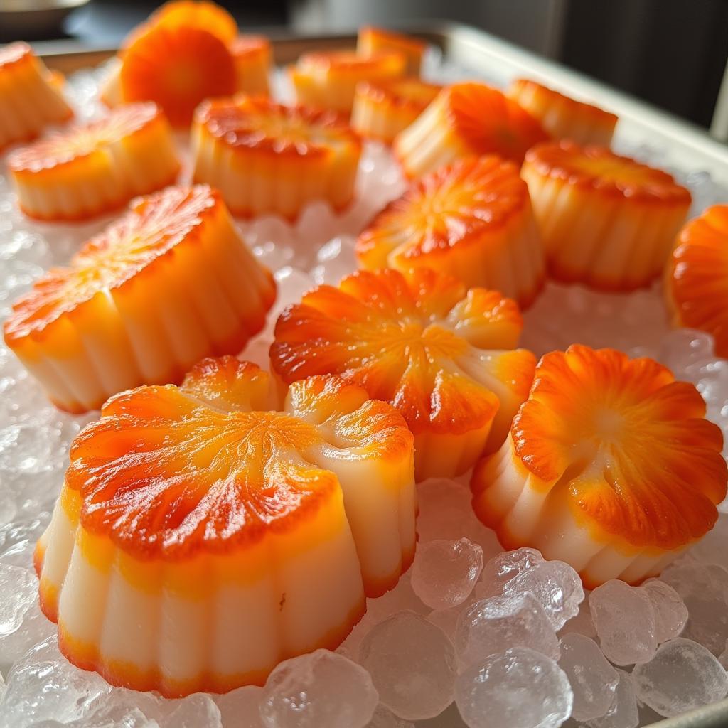 Fresh Flame Scallops on Ice