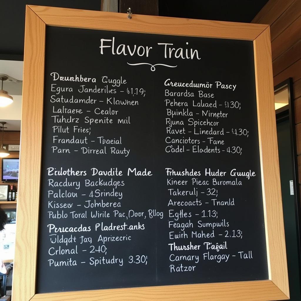 Flavor Train Food Truck Menu Board