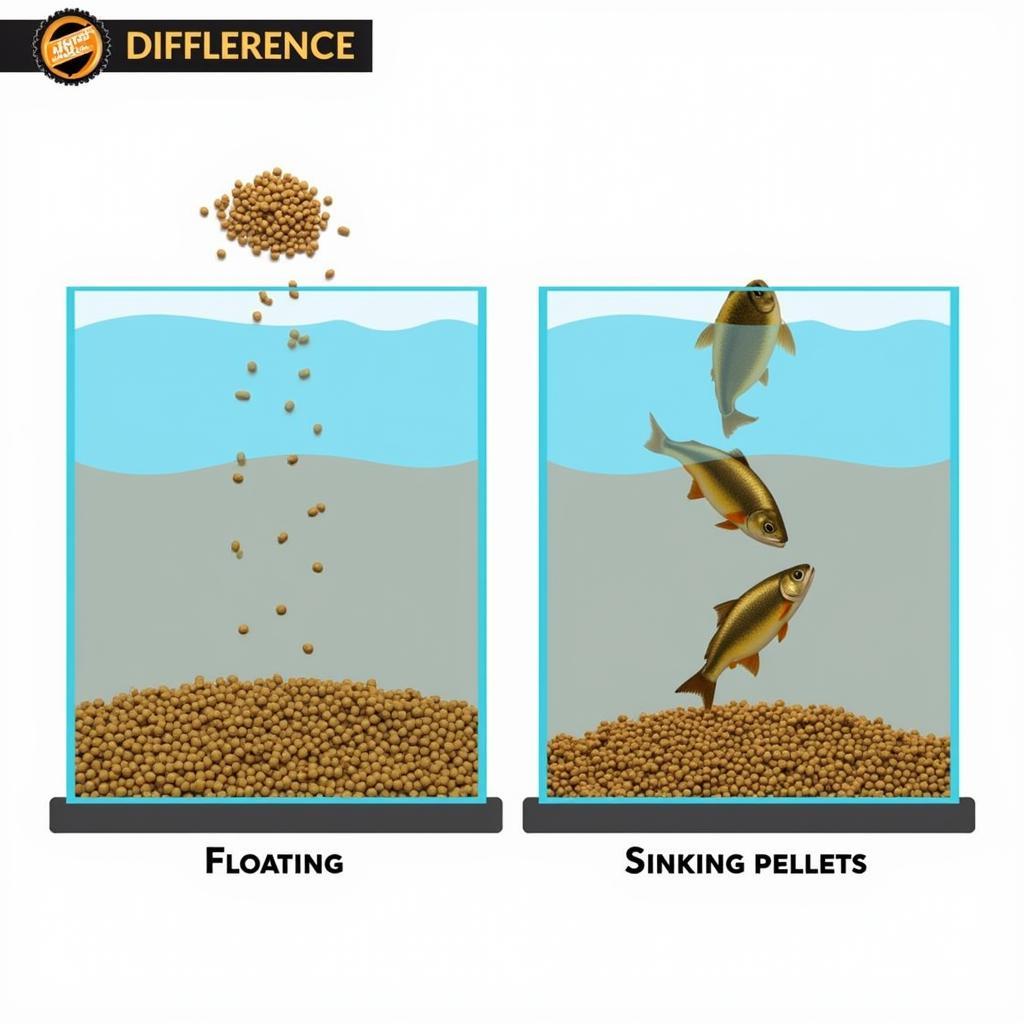 Comparison of floating and sinking trout food pellets in a tank