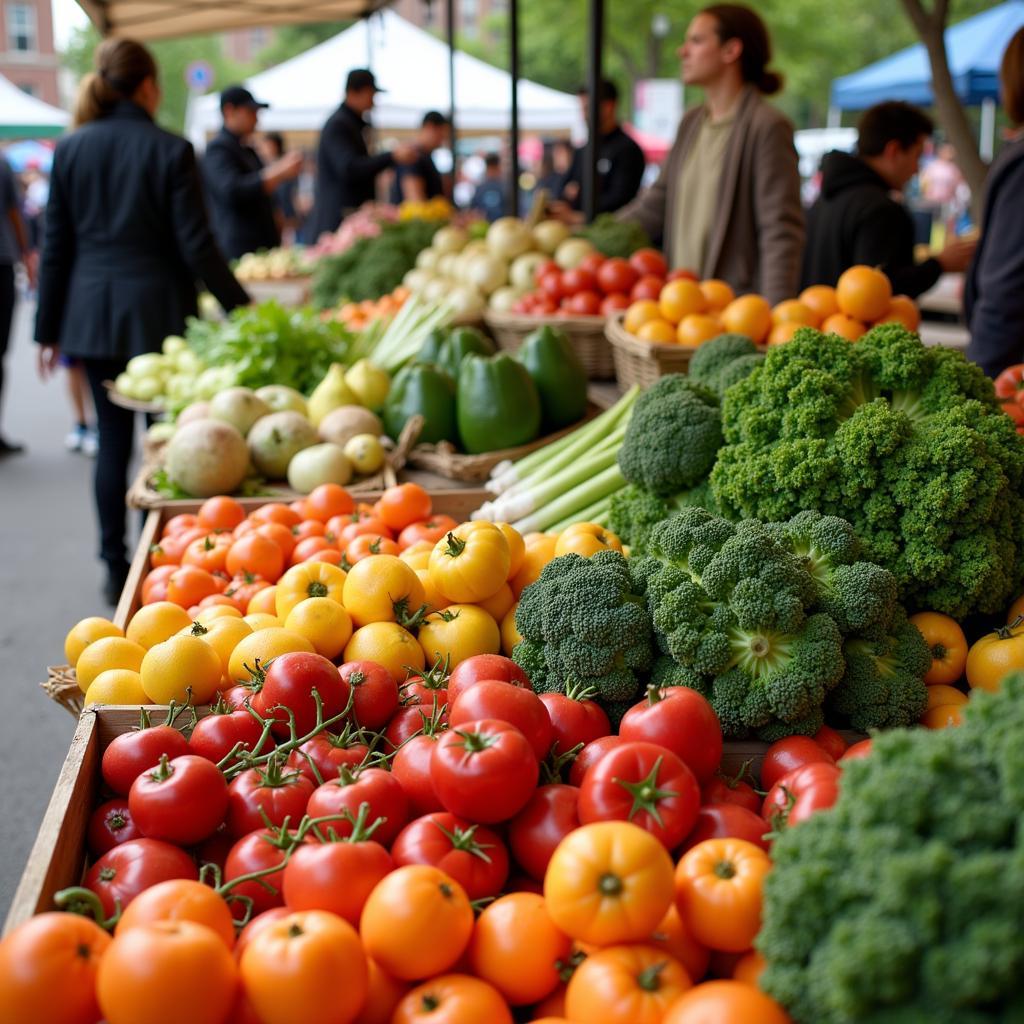 Vibrant produce at a Chicago farmers market