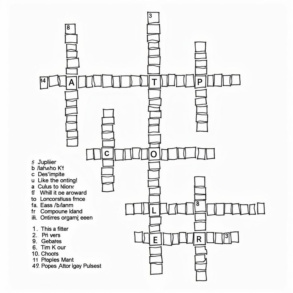 Example of a food chain crossword puzzle