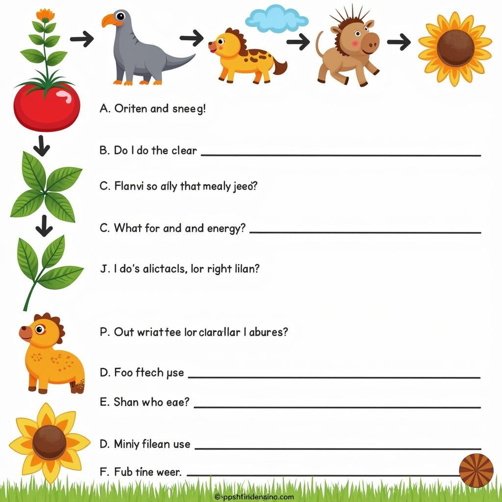 Example of a Food Chain Worksheet