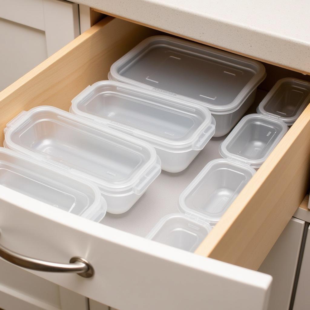 Kitchen Drawer with Food Container Organiser