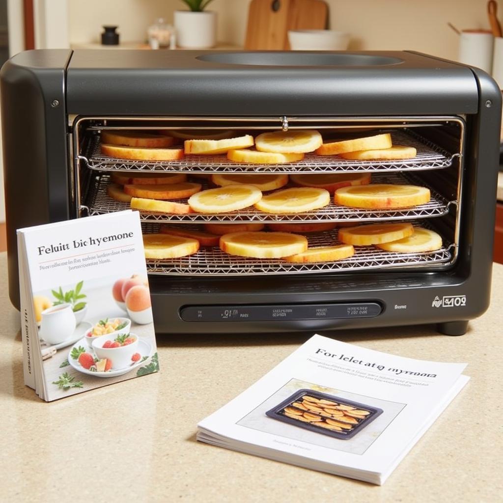 Food Dehydrator with Manual Beside It