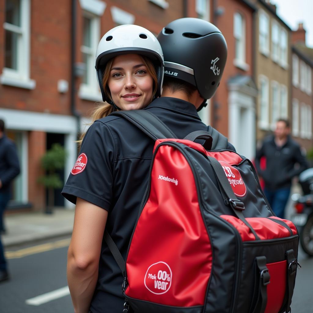 Food delivery driver in the UK