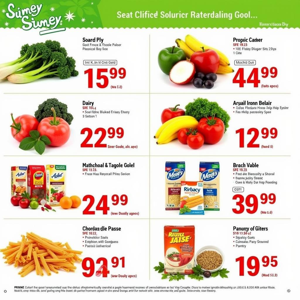 Weekly flyer showcasing deals on fresh produce and pantry staples