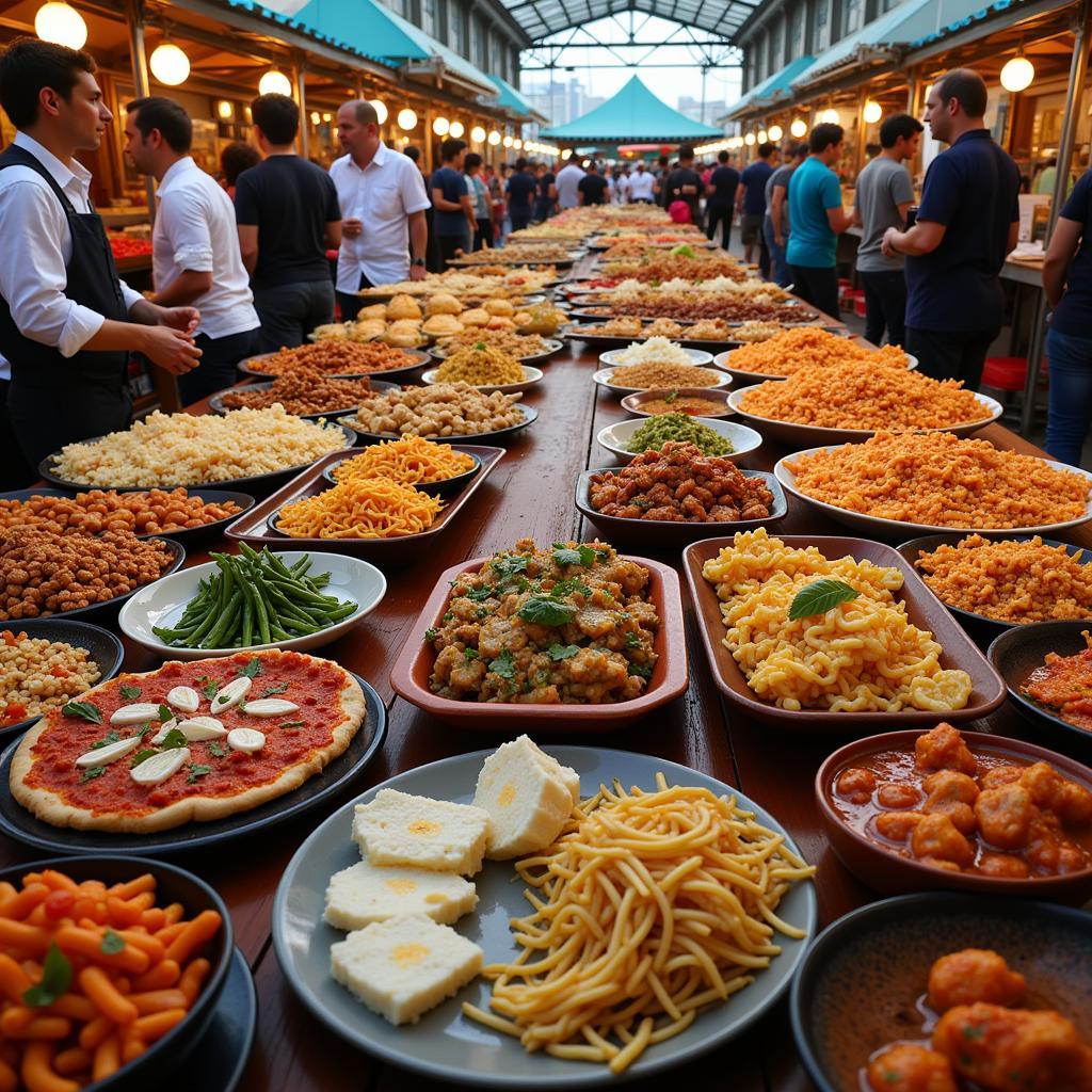 Diverse Food Options at a Food Event