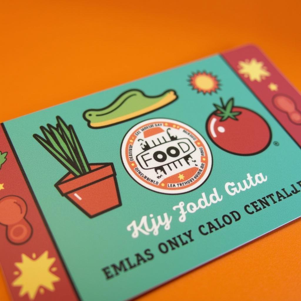 Closeup of a Food Fight Gift Card