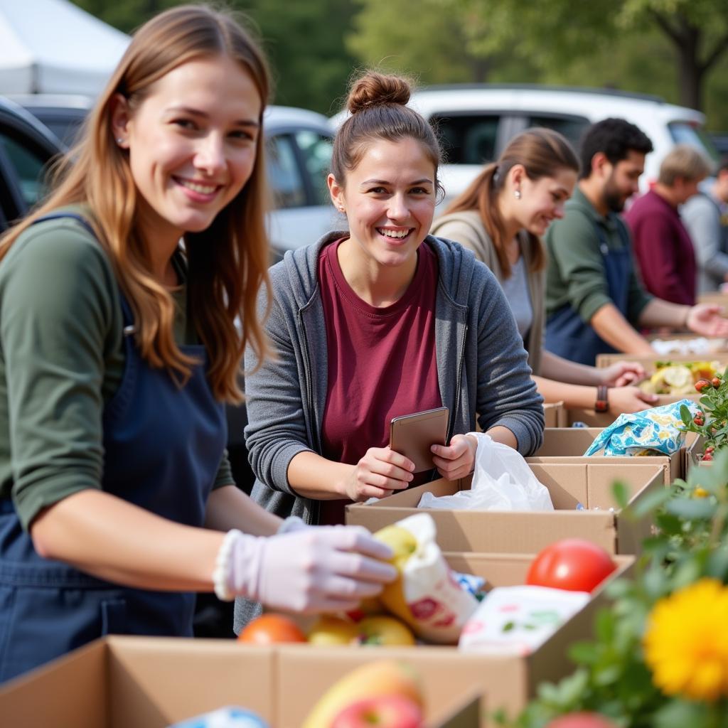 Volunteers at a Food Finders Mobile Pantry Event