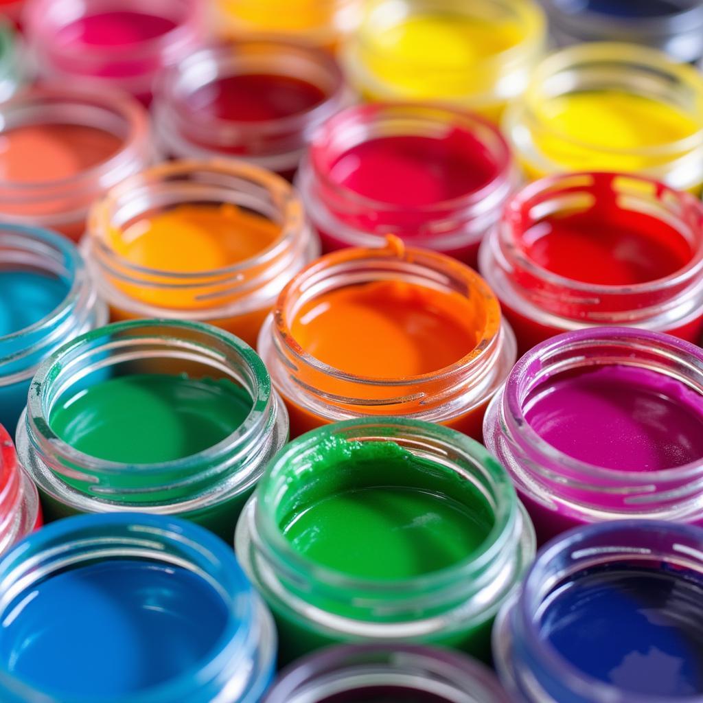 Assortment of vibrant food gel dye colors