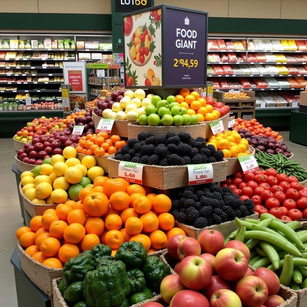 Fresh produce on sale at Food Giant in Columbus, MS