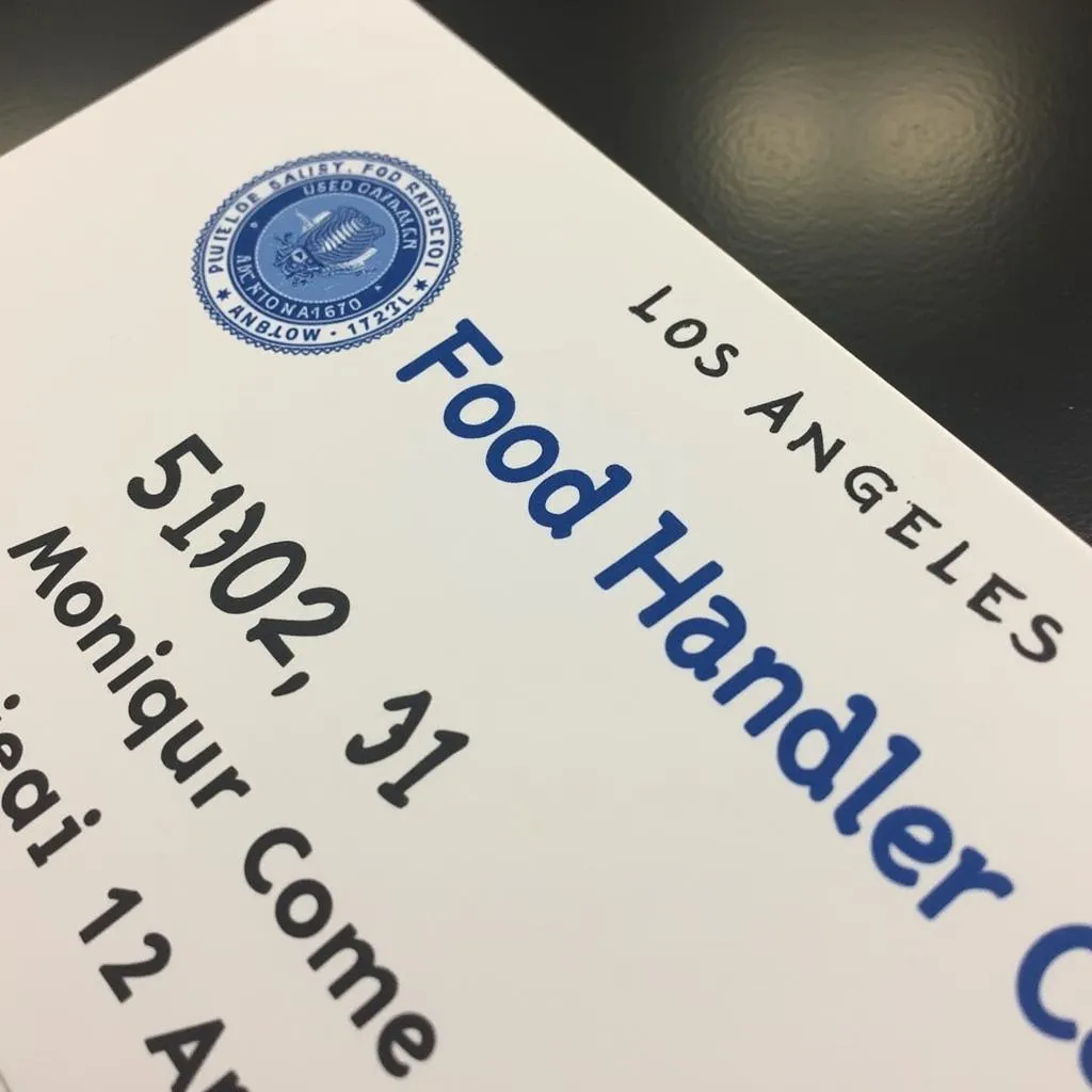 Food Handler Card Los Angeles