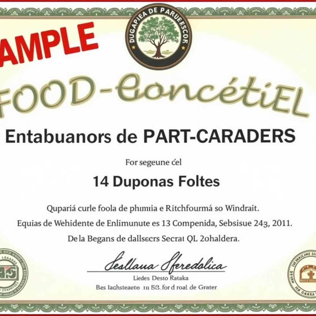 Food Handler Certificate in Spanish