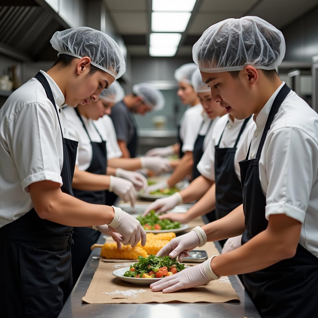 Food Handlers in a Commercial Kitchen