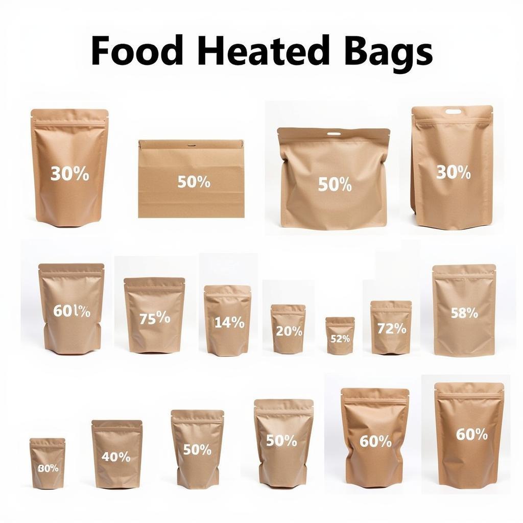 Variety of food heated bags