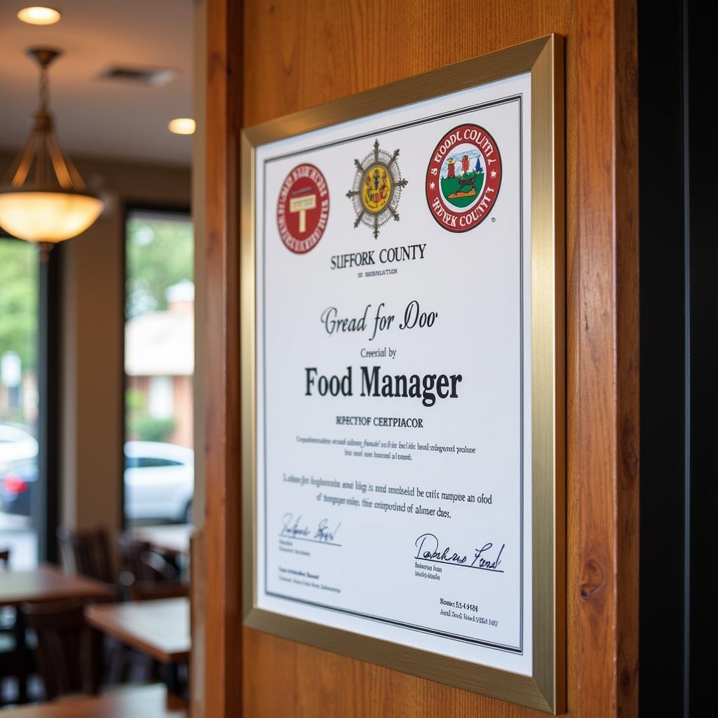 Food Manager Certificate in Suffolk County