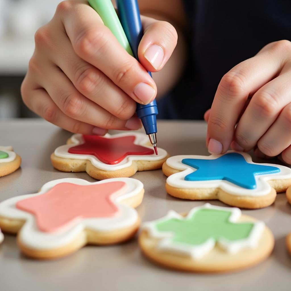 Decorating Cookies with Food Marker Pens