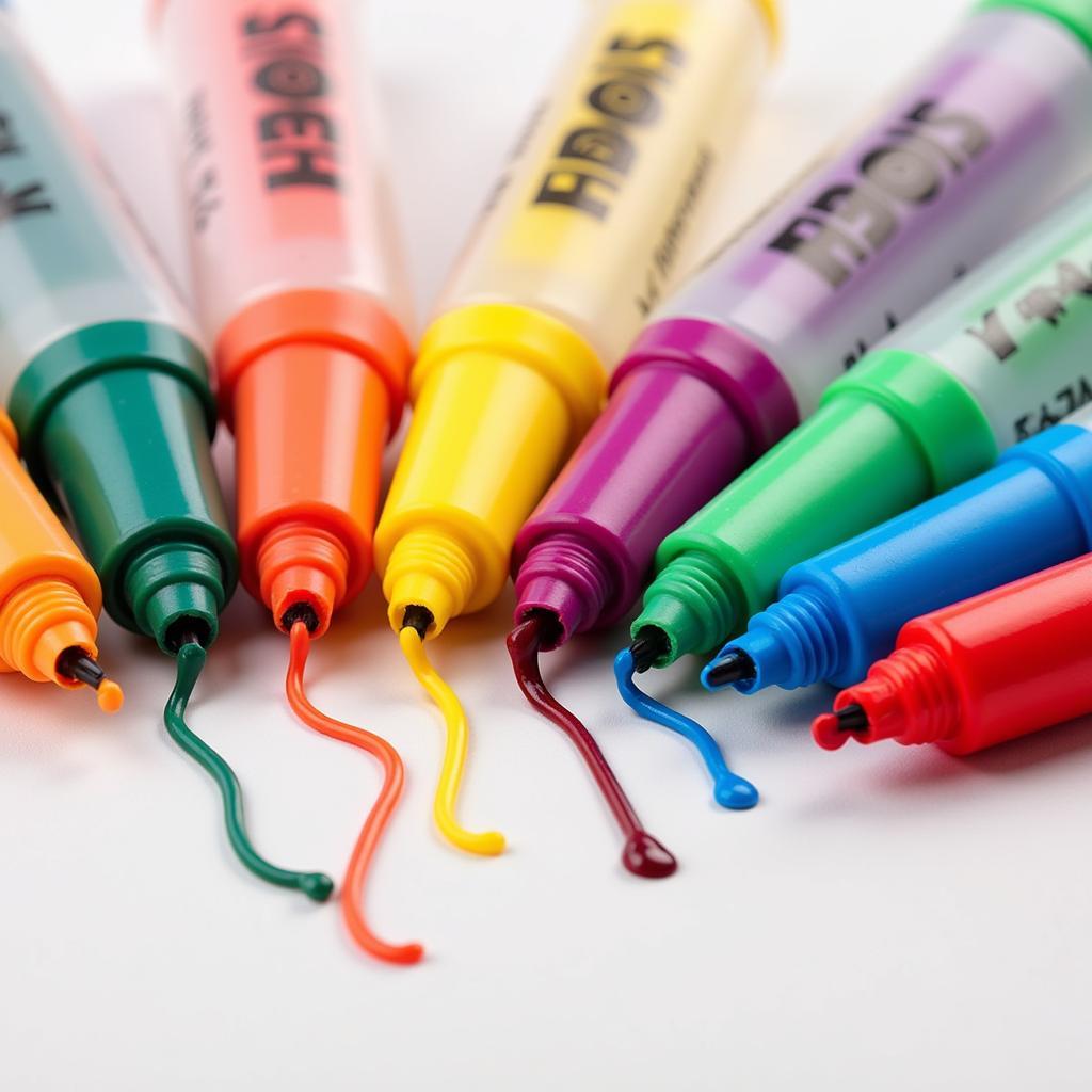 Assortment of Colorful Food Marker Pens