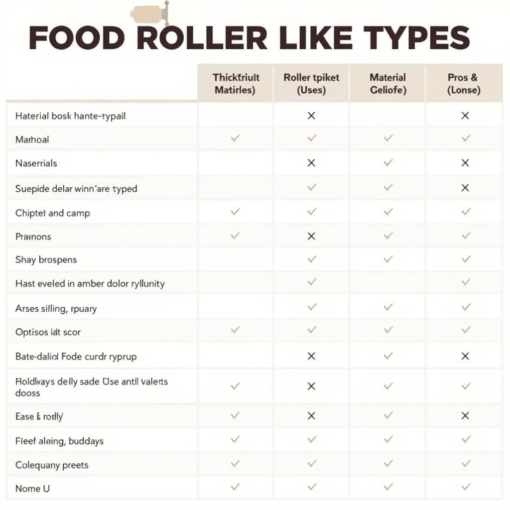 Comparison of different food roller types