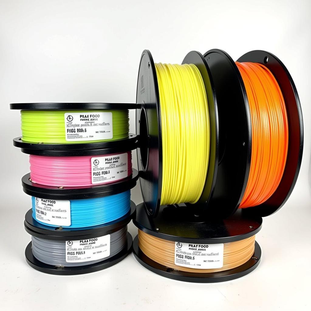 Various types of food-safe 3D printing filament materials