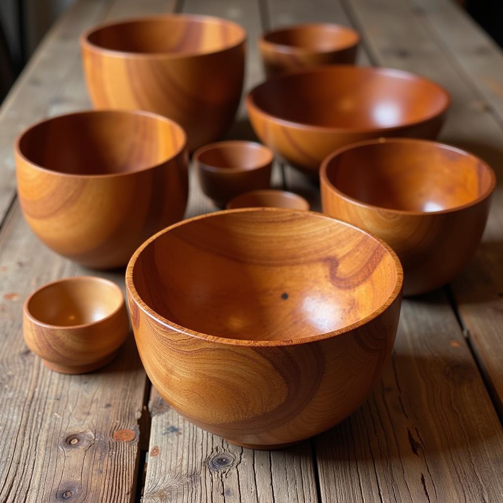 Food safe linseed oil finished wooden bowls