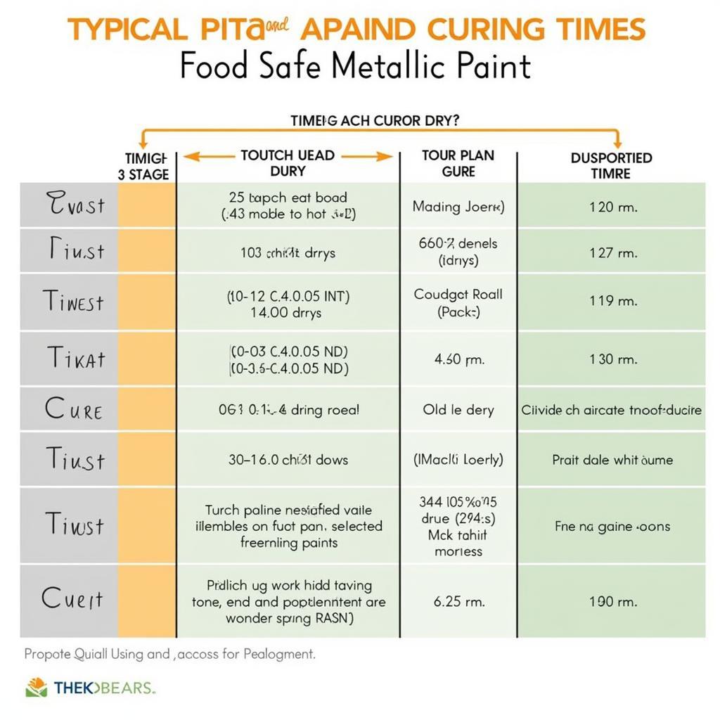 Food Safe Metallic Paint Drying Time Chart