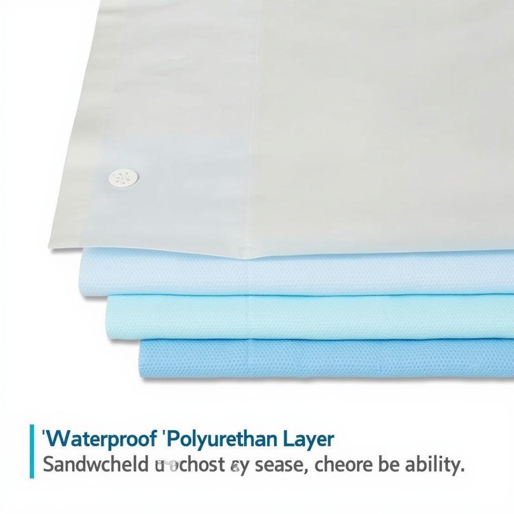 Cross-section of food safe PUL fabric showing its layers