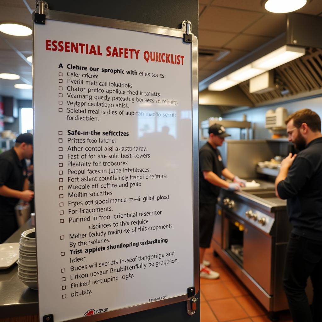 Food Safety Checklist in Oklahoma Restaurant