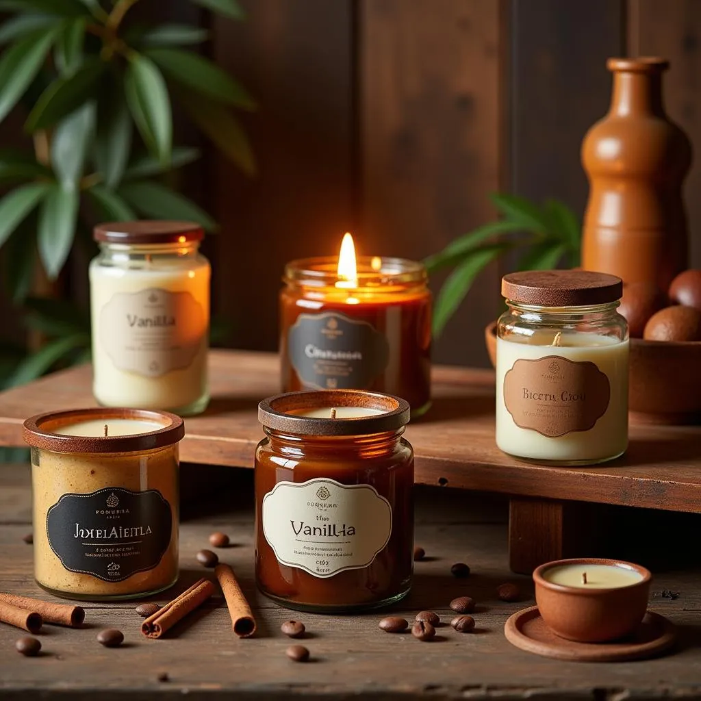 Assortment of food scented candles