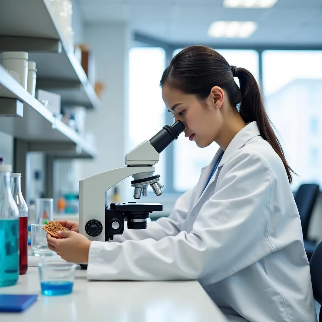 Food scientist conducting quality control tests in the laboratory