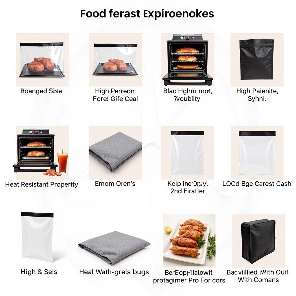 Assortment of food smoking bags