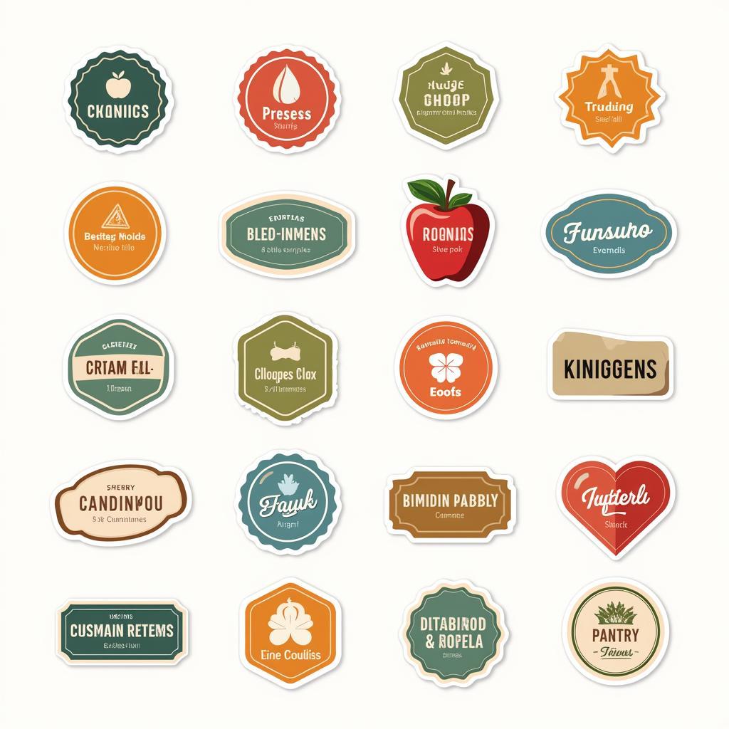 A Variety of Food Stickers Labels