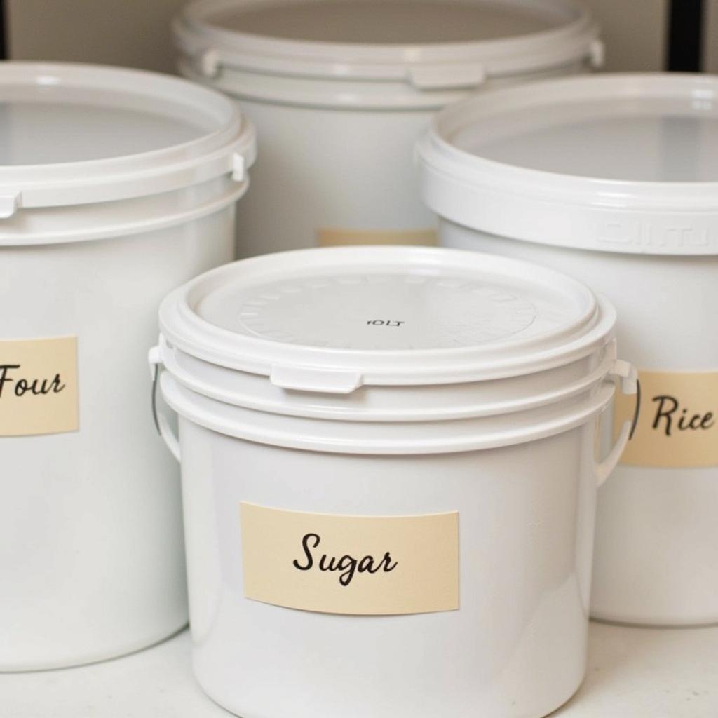 Labeling food storage buckets